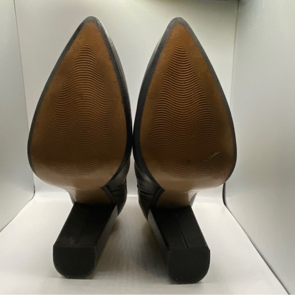 Antonio de Faria Black Leather with Gold Ankle Boots/Booties - Size 8 - Picture 3 of 3